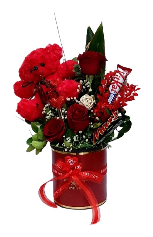 باکس چرمی رزهلندی و ژیپسوفیلیا وعروسک کد 56002
